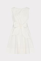 Draped Poplin Sleeveless Mini Dress White | Milly Women