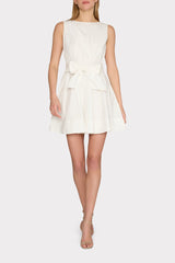 Draped Poplin Sleeveless Mini Dress White | Milly Women