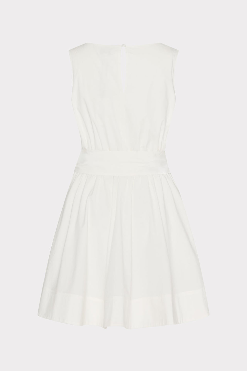 Draped Poplin Sleeveless Mini Dress White | Milly Women