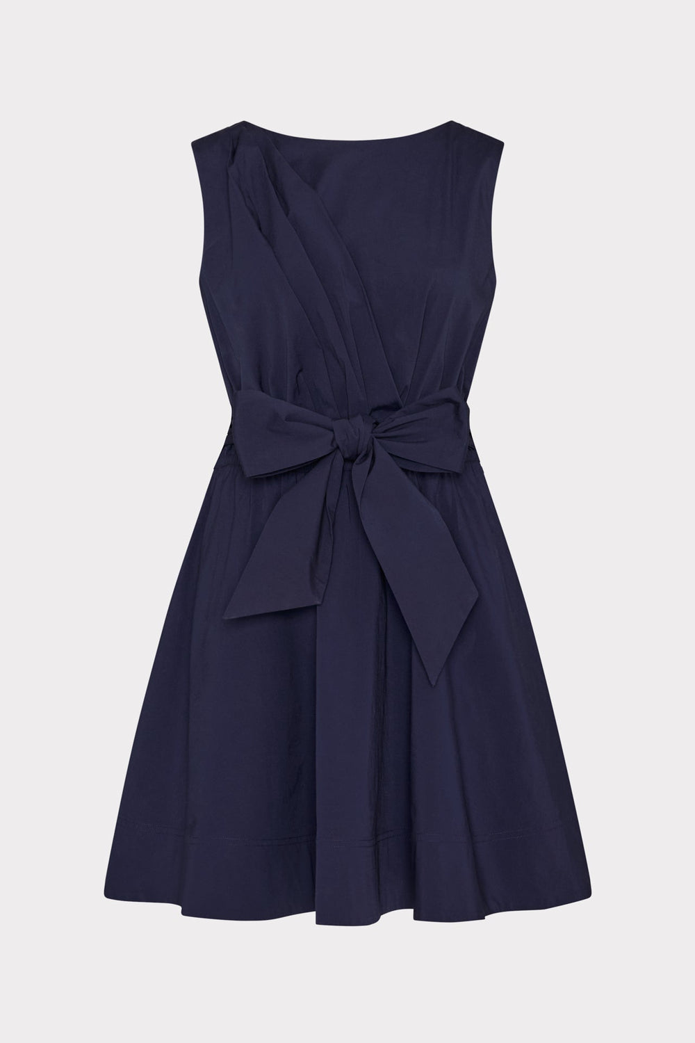 Draped Poplin Sleeveless Mini Dress Navy | Milly Women