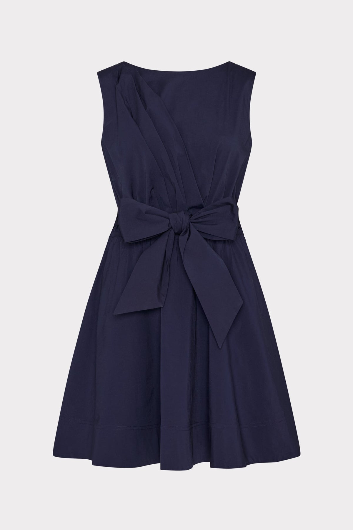 Draped Poplin Sleeveless Mini Dress Navy | Milly Women