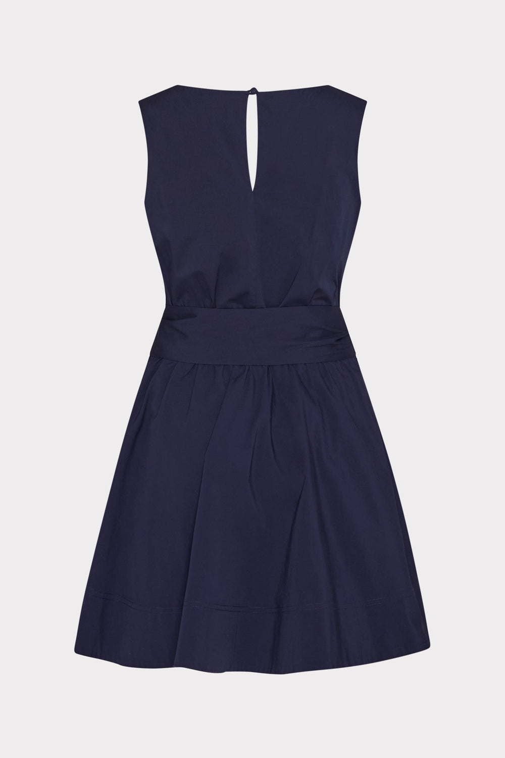 Draped Poplin Sleeveless Mini Dress Navy | Milly Women