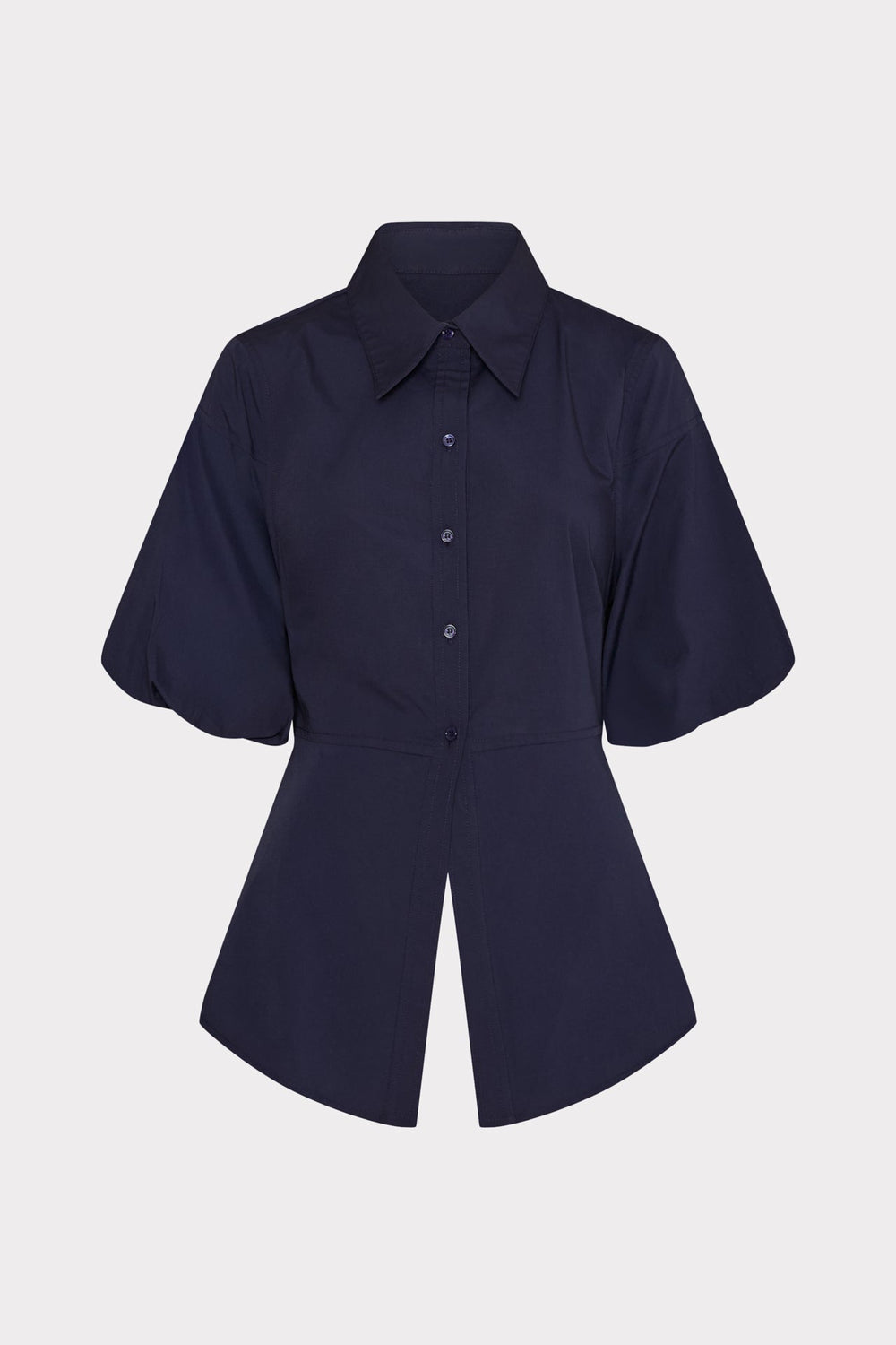 Tie Back Poplin Button Down Shirt Navy | Milly Women