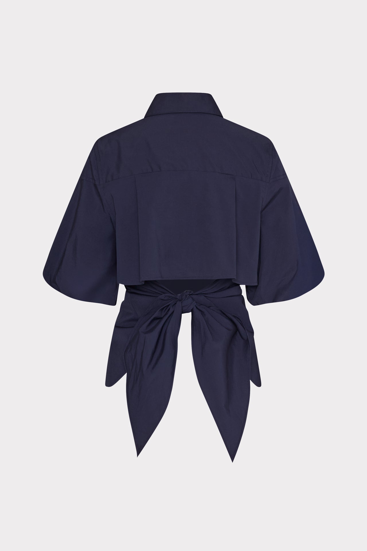 Tie Back Poplin Button Down Shirt Navy | Milly Women