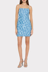 Colette Sequins Beaded Mini Dress Blue Multi | Milly Women