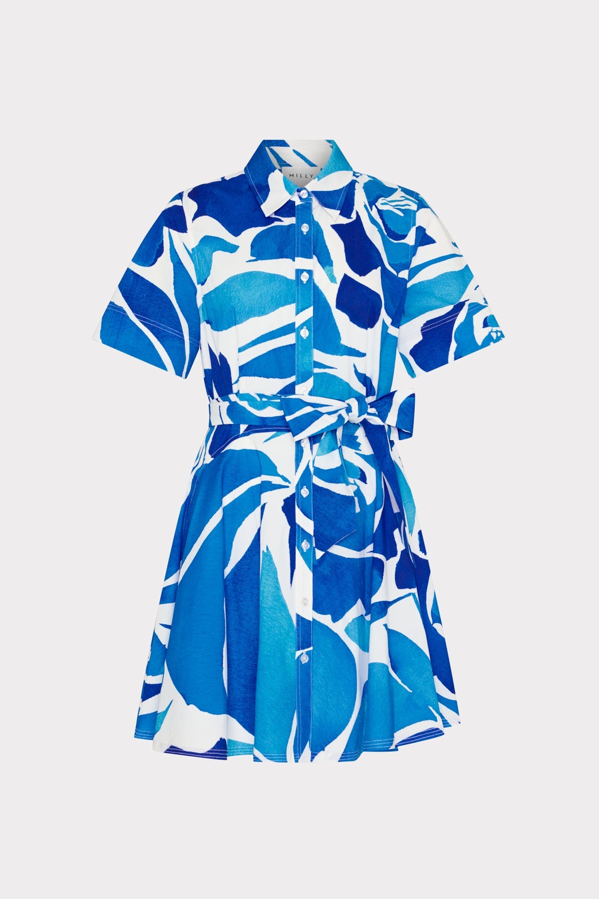 Dream Rose Poplin Mini Dress Teal Blue Multi | Milly Women