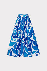 Juliet Dream Rose Midi Skirt Teal Blue Multi | Milly Women