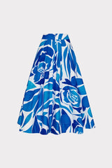 Juliet Dream Rose Midi Skirt Teal Blue Multi | Milly Women
