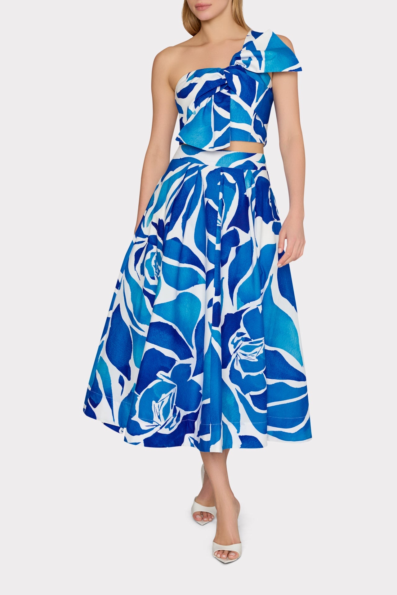 Laney Dream Rose Crop Top Teal Blue Multi | Milly Women