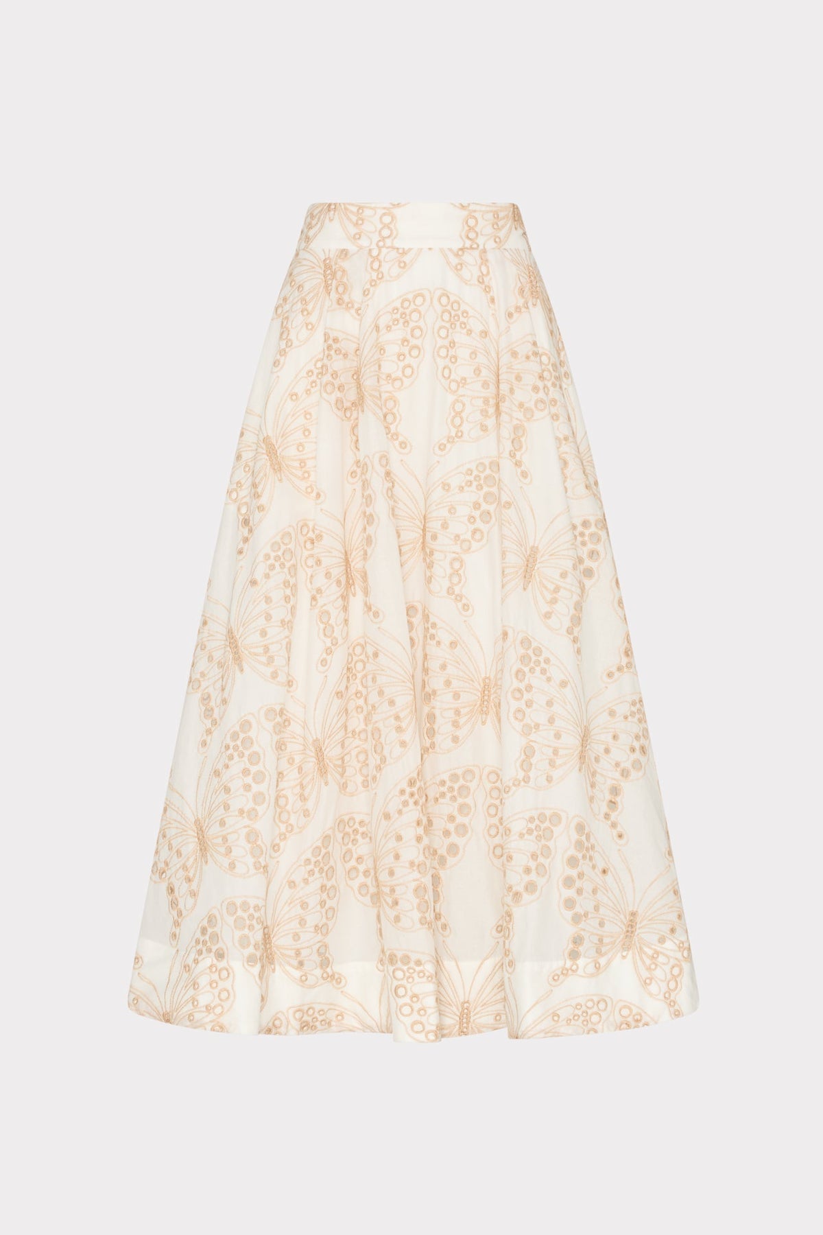 Butterfly Eyelet Skirt White/Tan | Milly Women