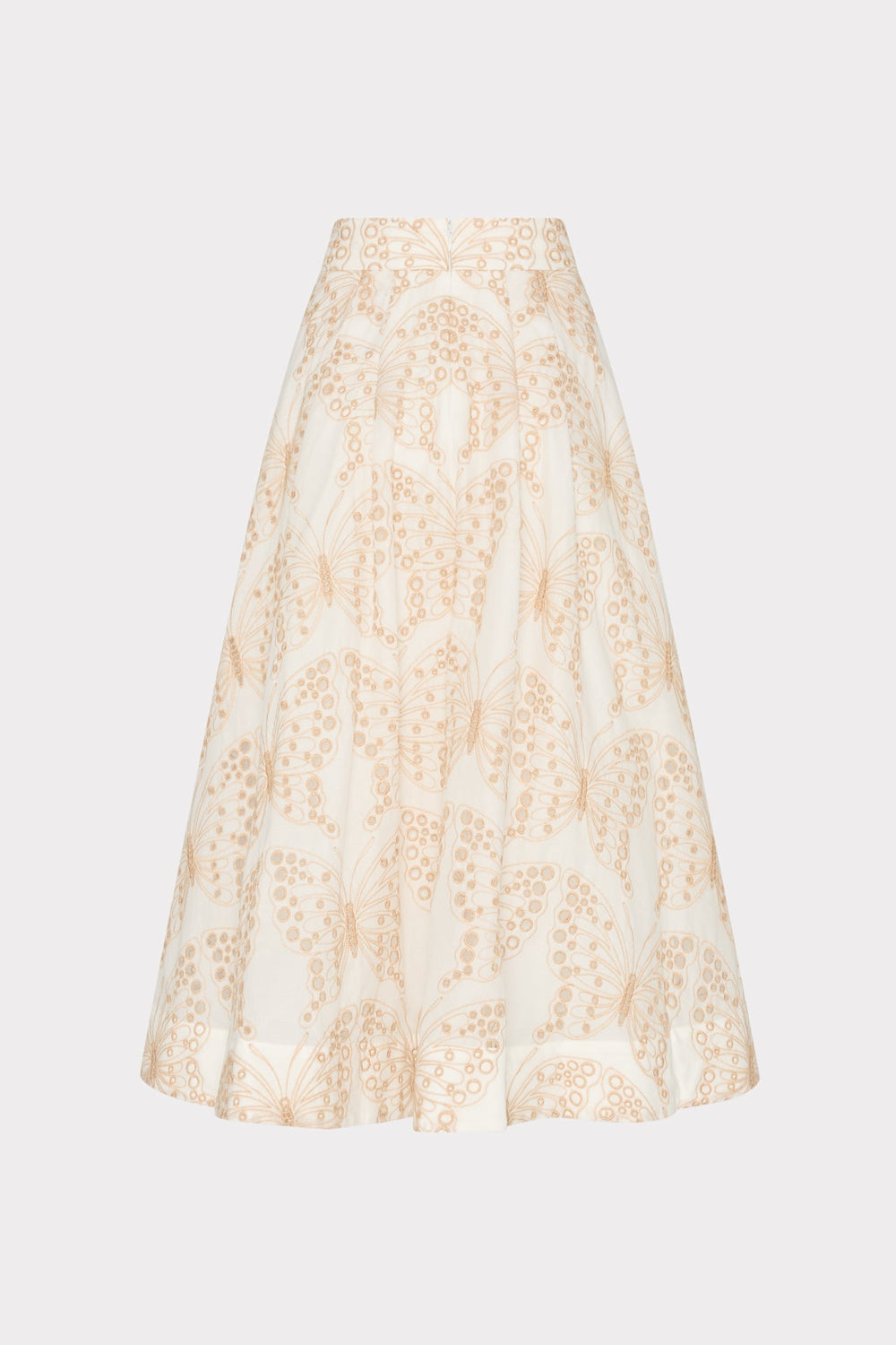 Butterfly Eyelet Skirt White/Tan | Milly Women