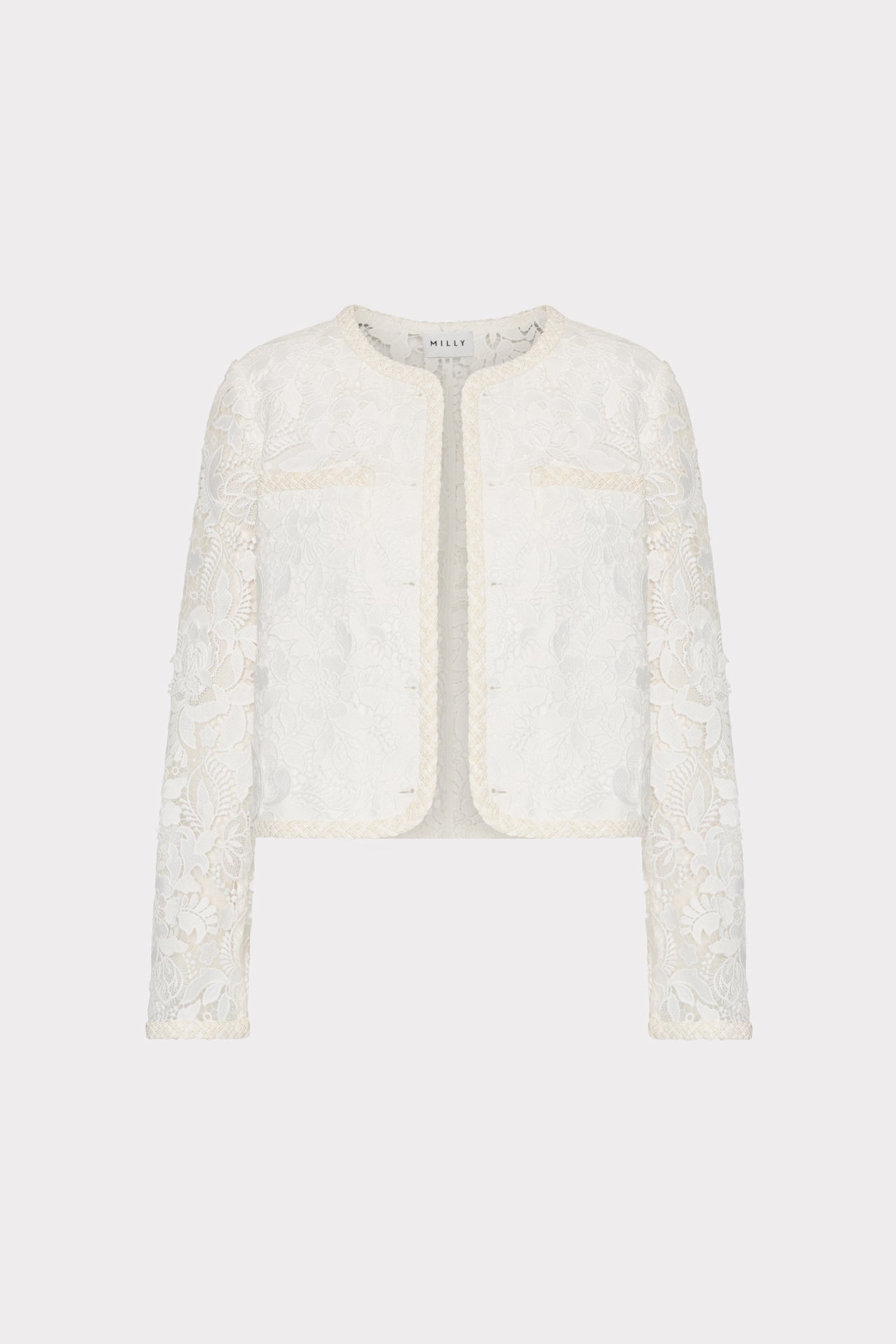 3D Garden Lace Jacket White | Milly Women