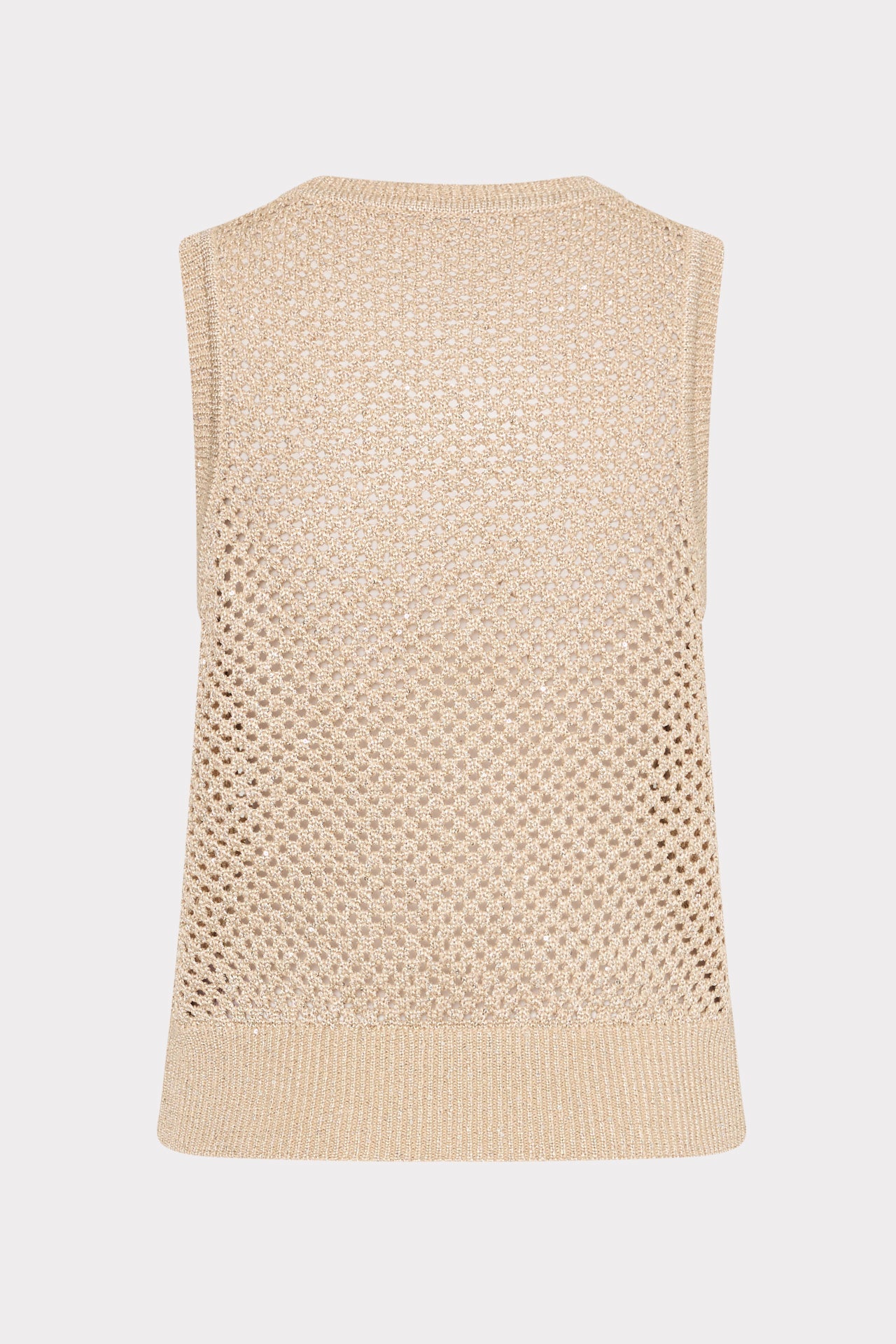 Sequin Mesh Shell Sweater Beige | Milly Women