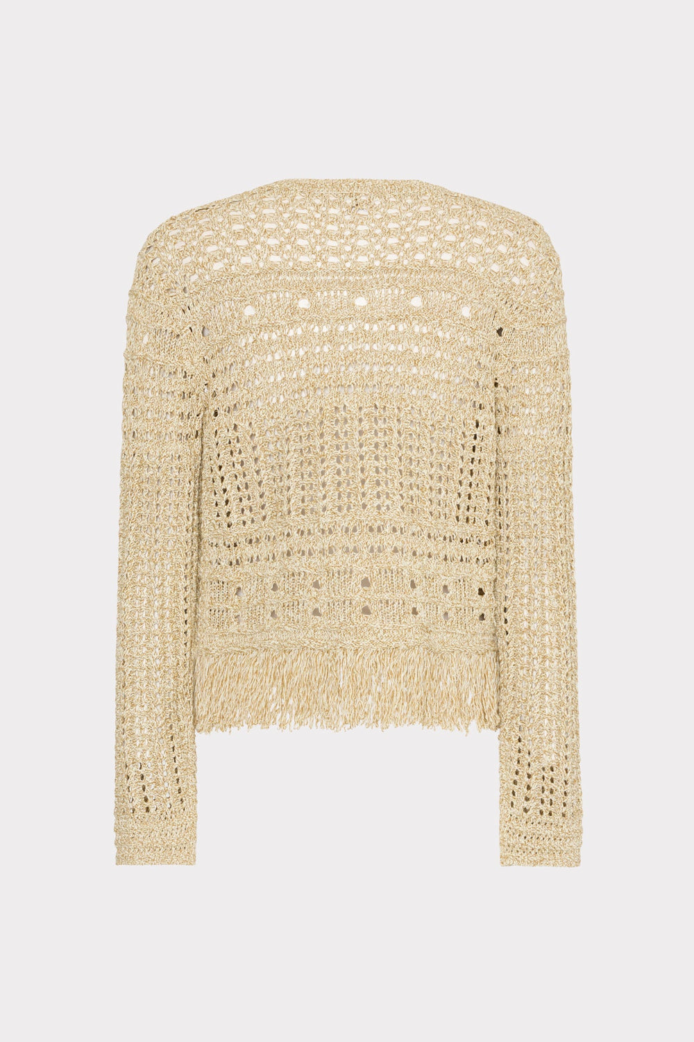 Beaded Fringe Knit Cardigan Beige Multi | Milly Women