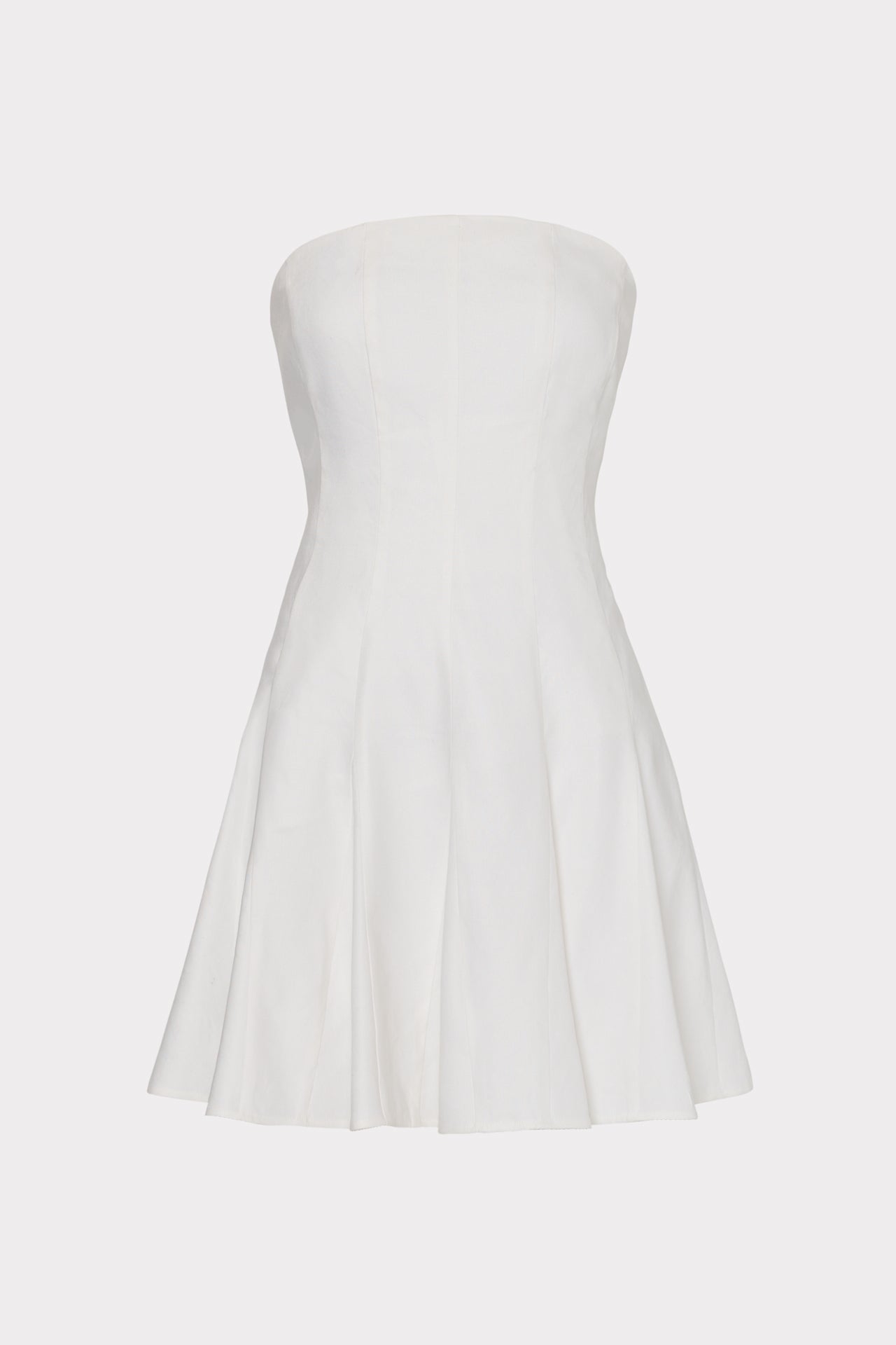 Cameron Solid Linen Strapless Dress White | Milly Women