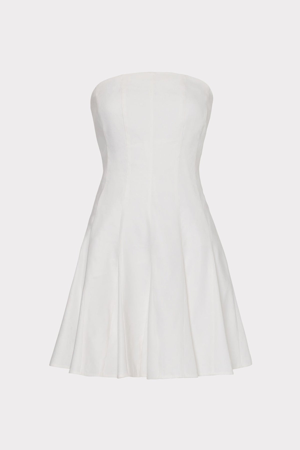 Cameron Solid Linen Strapless Dress White | Milly Women