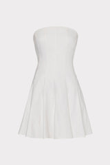 Cameron Solid Linen Strapless Dress White | Milly Women