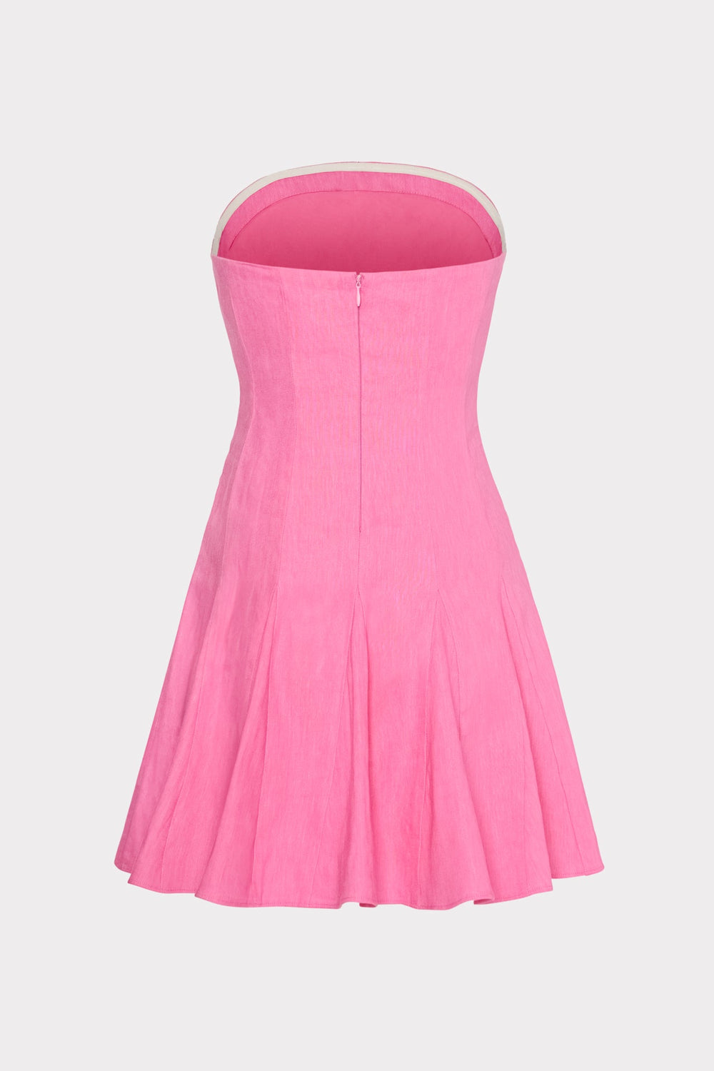Cameron Solid Linen Strapless Dress Pink | Milly Women