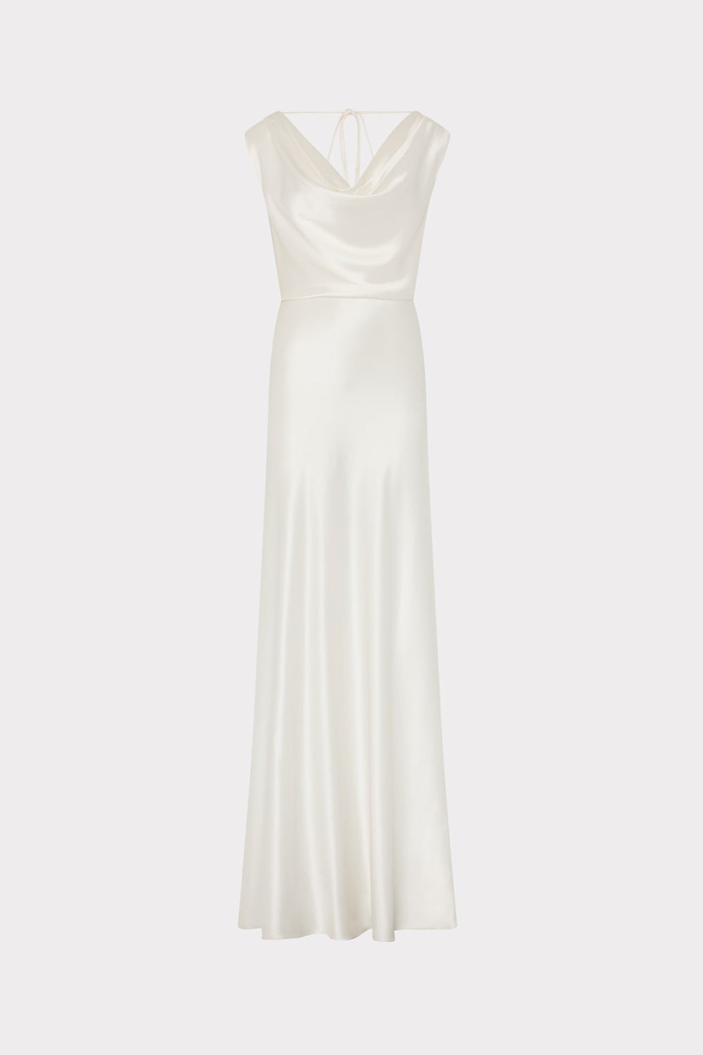 Hammered Satin Cowl Neck Gown White | Milly Women