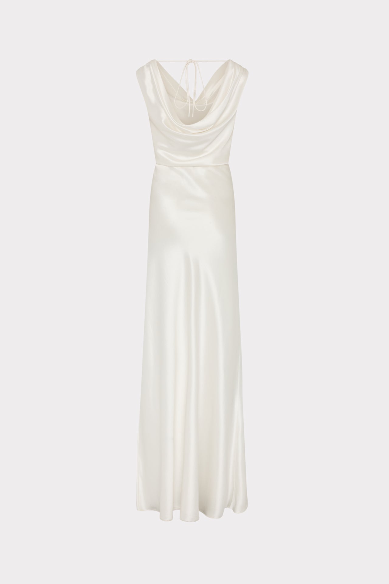 Hammered Satin Cowl Neck Gown White | Milly Women