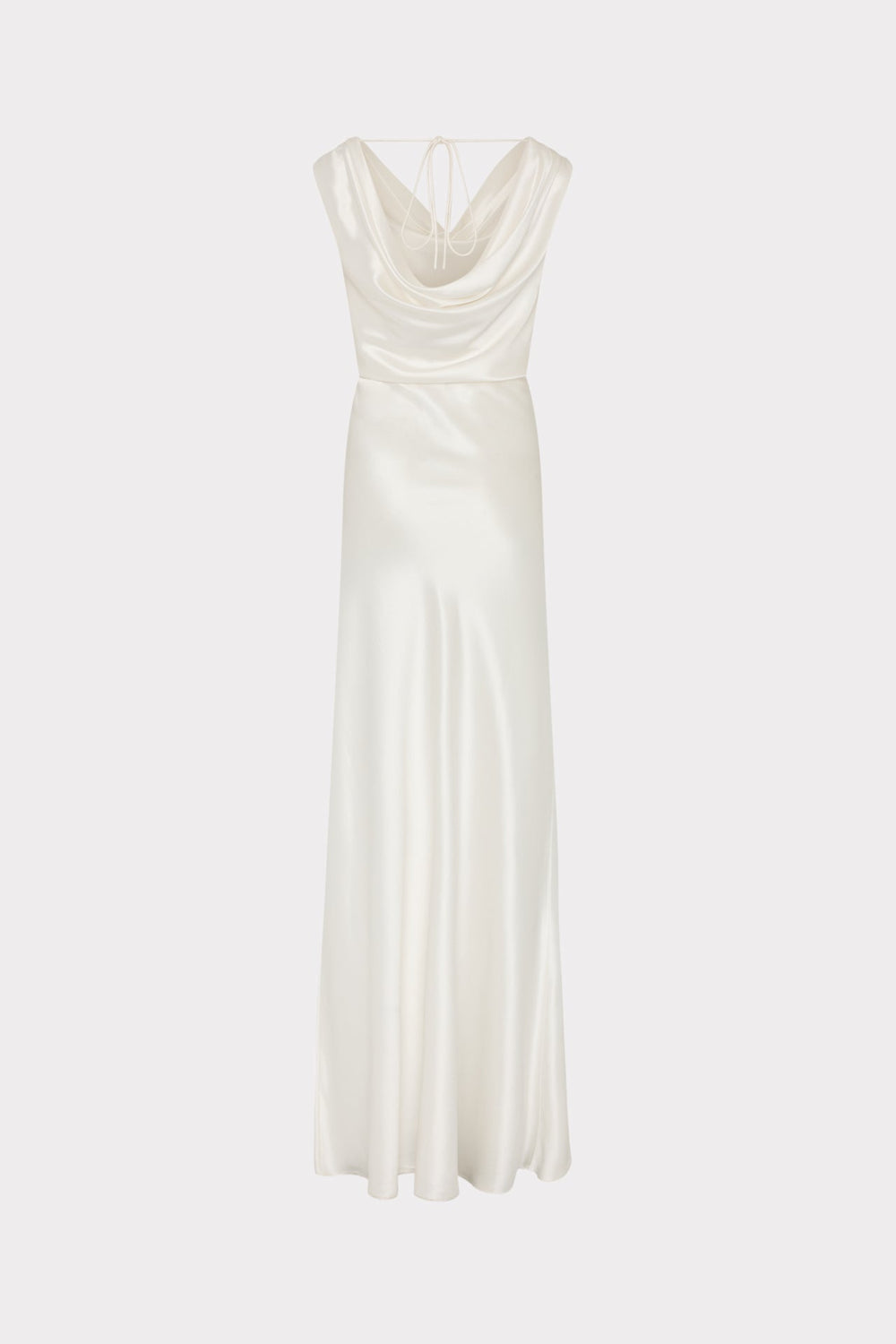 Hammered Satin Cowl Neck Gown White | Milly Women