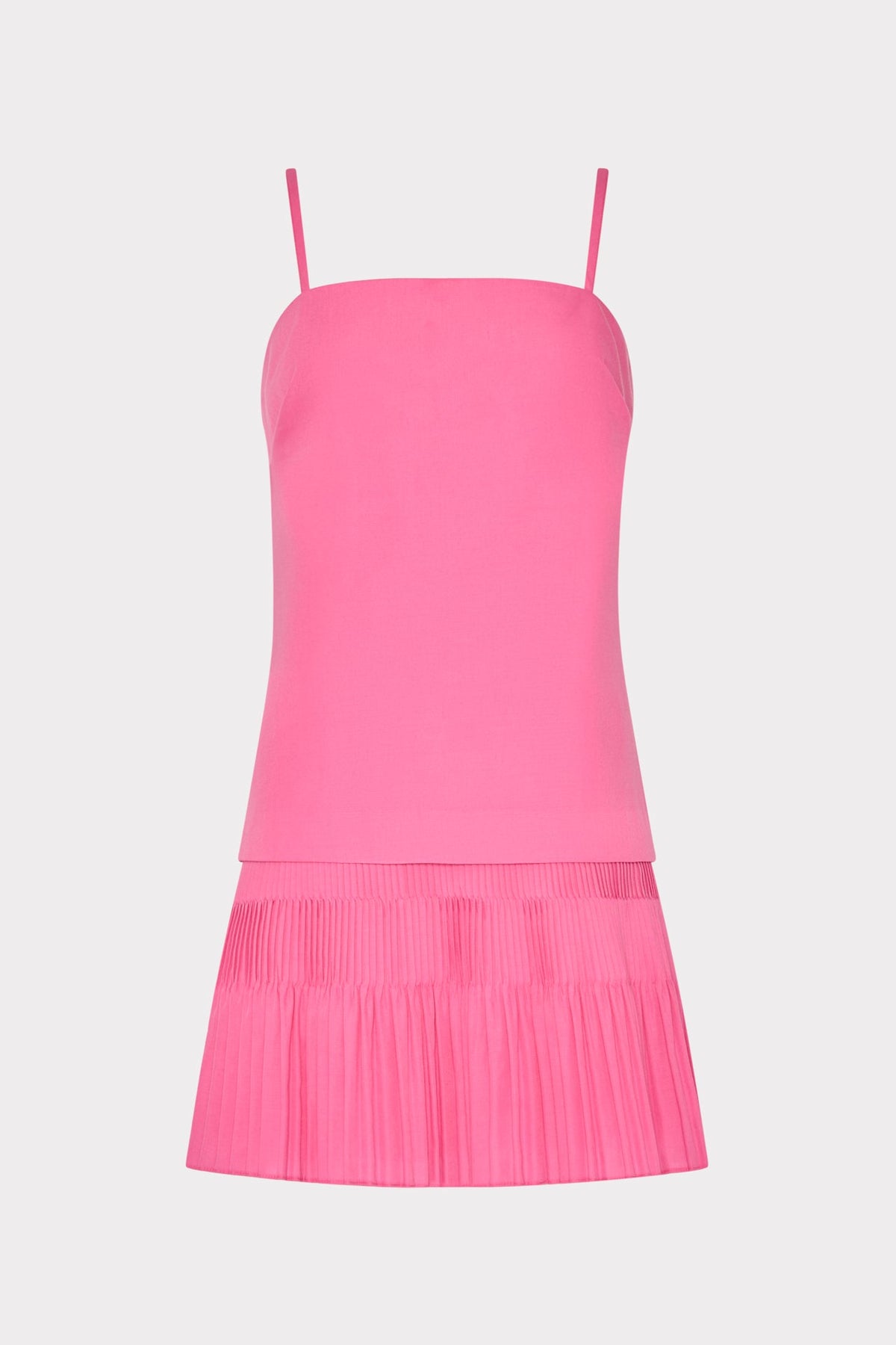 Nola Poplin Pleated Combo Mini Dress Pink | Milly Women