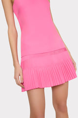 Nola Poplin Pleated Combo Mini Dress Pink | Milly Women
