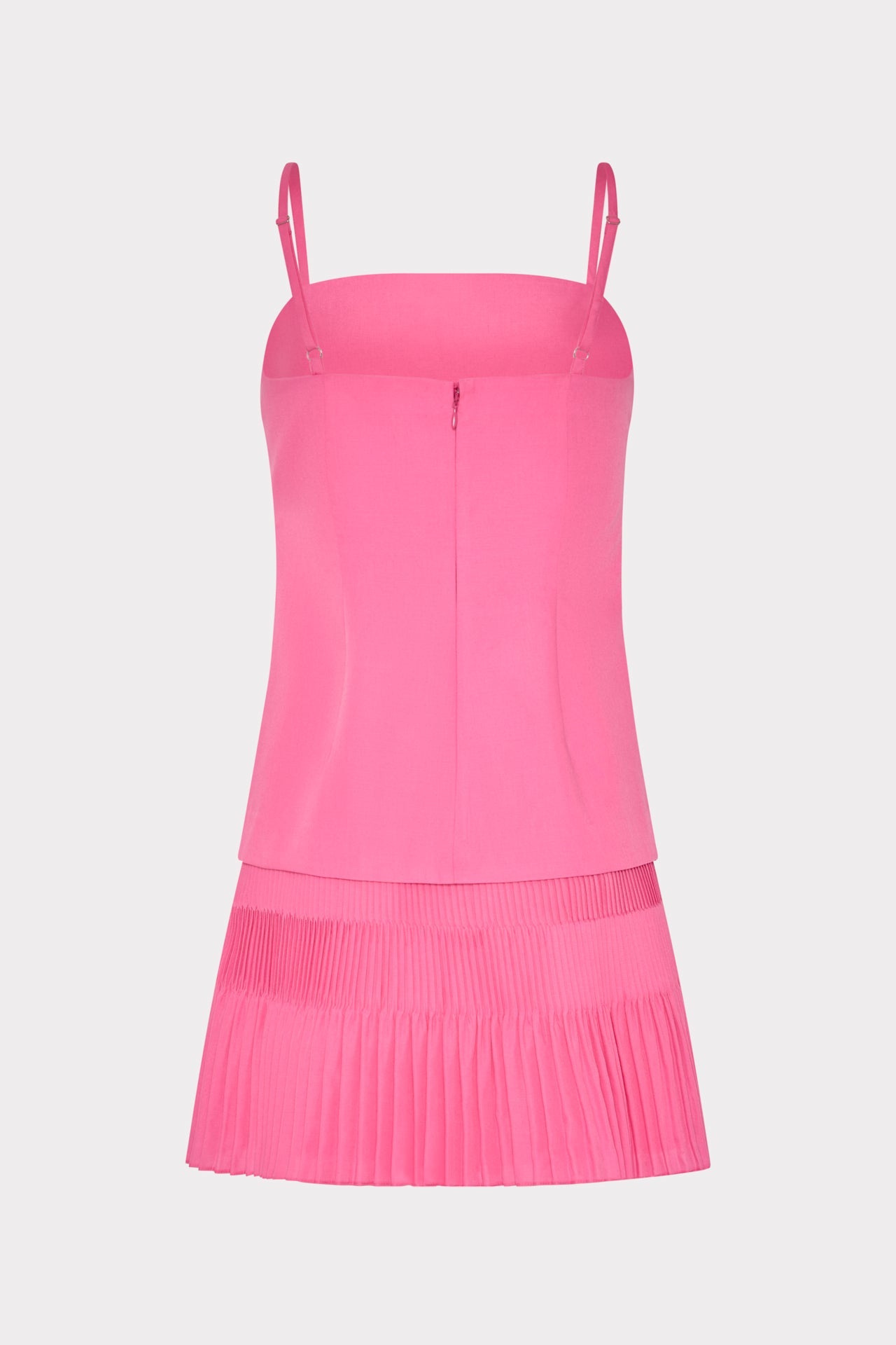 Nola Poplin Pleated Combo Mini Dress Pink | Milly Women