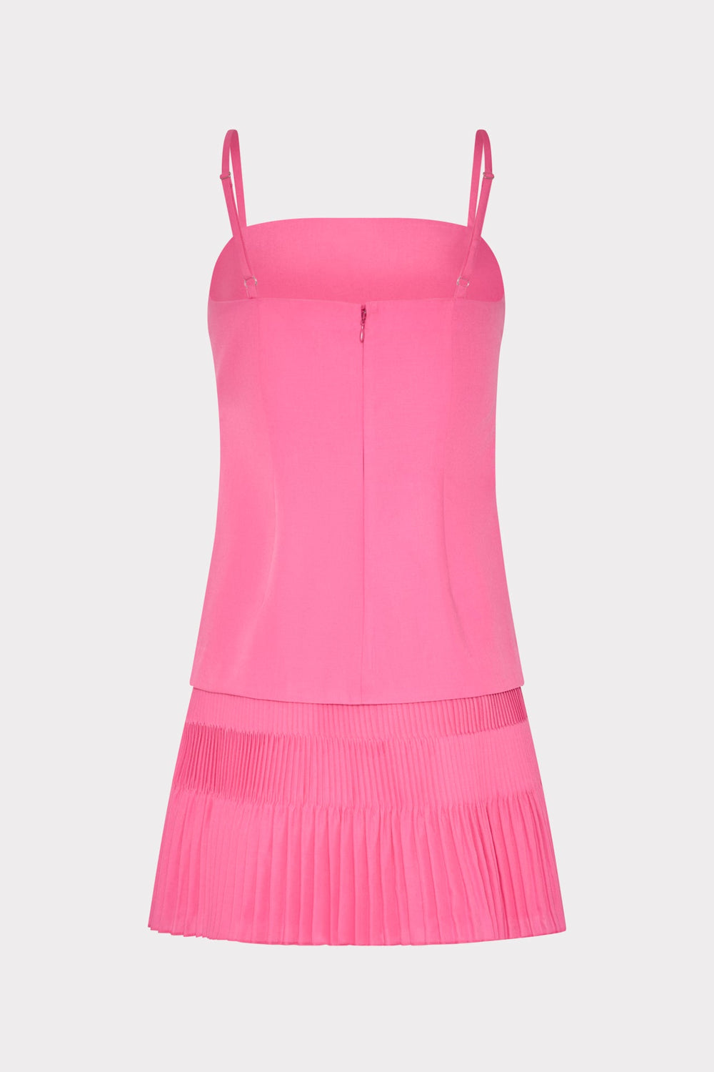 Nola Poplin Pleated Combo Mini Dress Pink | Milly Women