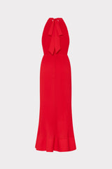 Nalani Halted Pleated Midi Dress Red | Milly Women