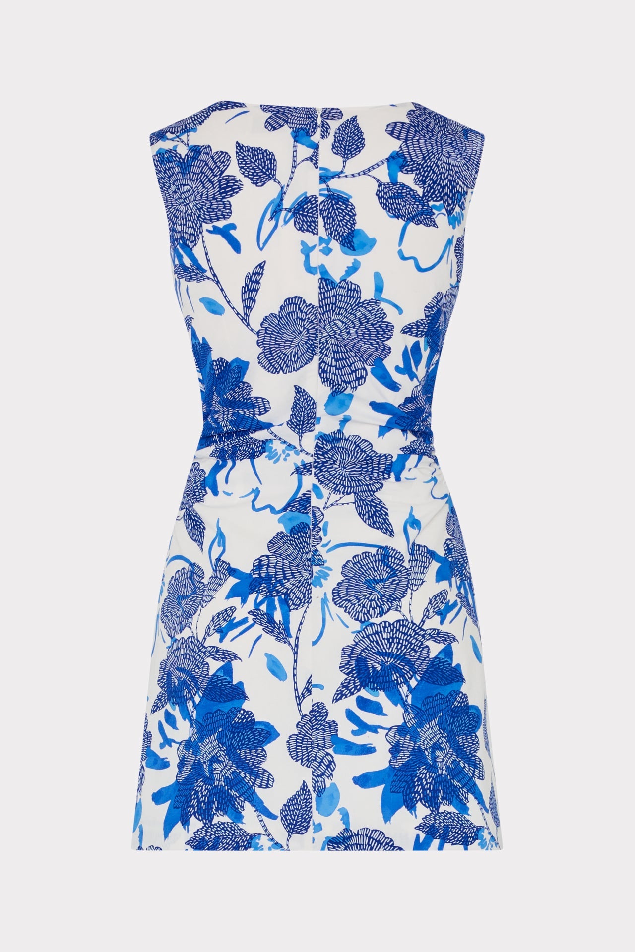 Novella Brushwork Floral Poplin Mini Dress Blue Multi | Milly Women