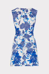 Novella Brushwork Floral Poplin Mini Dress Blue Multi | Milly Women