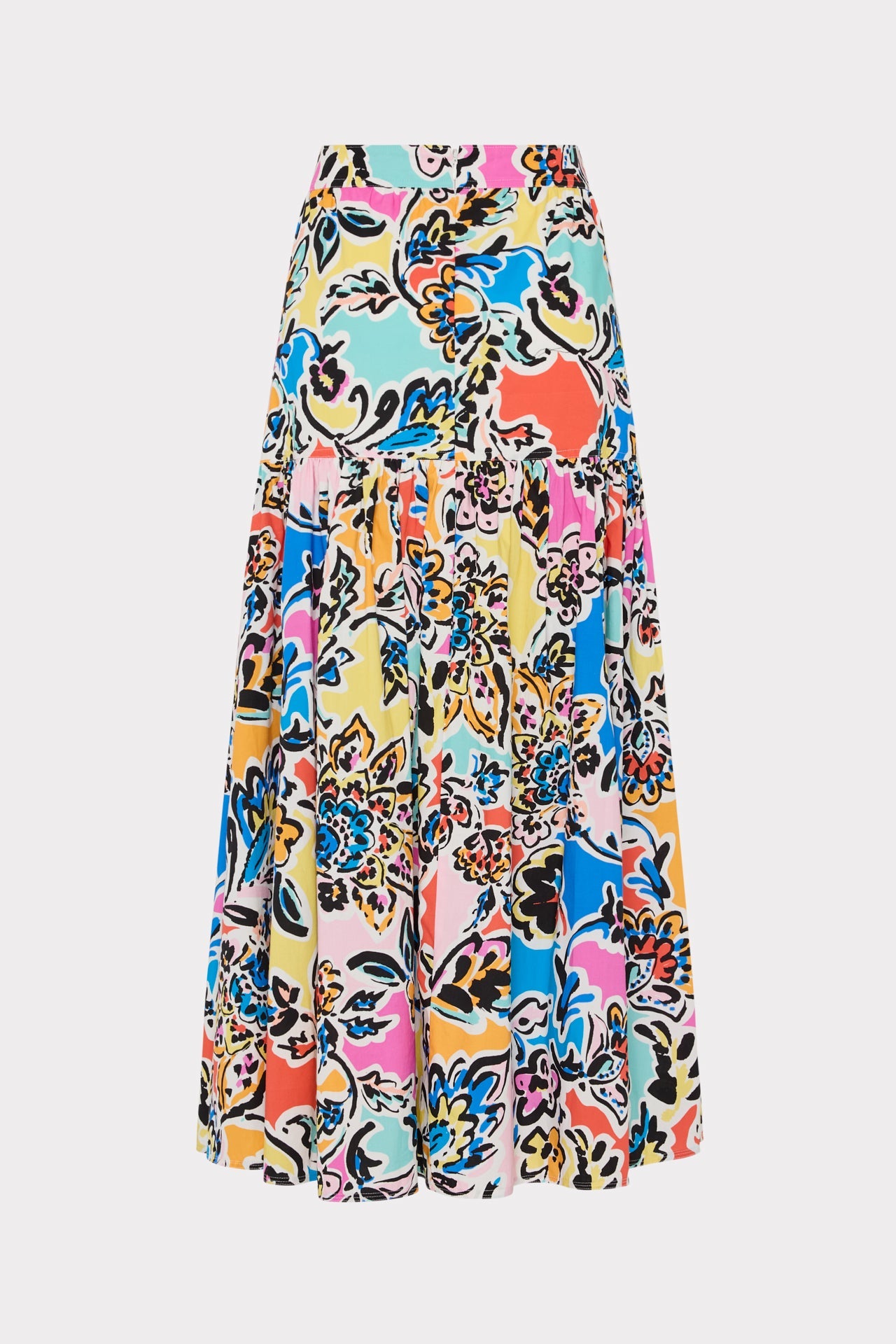 Novi Rainbow Oasis Poplin Maxi Skirt Black Multi | Milly Women