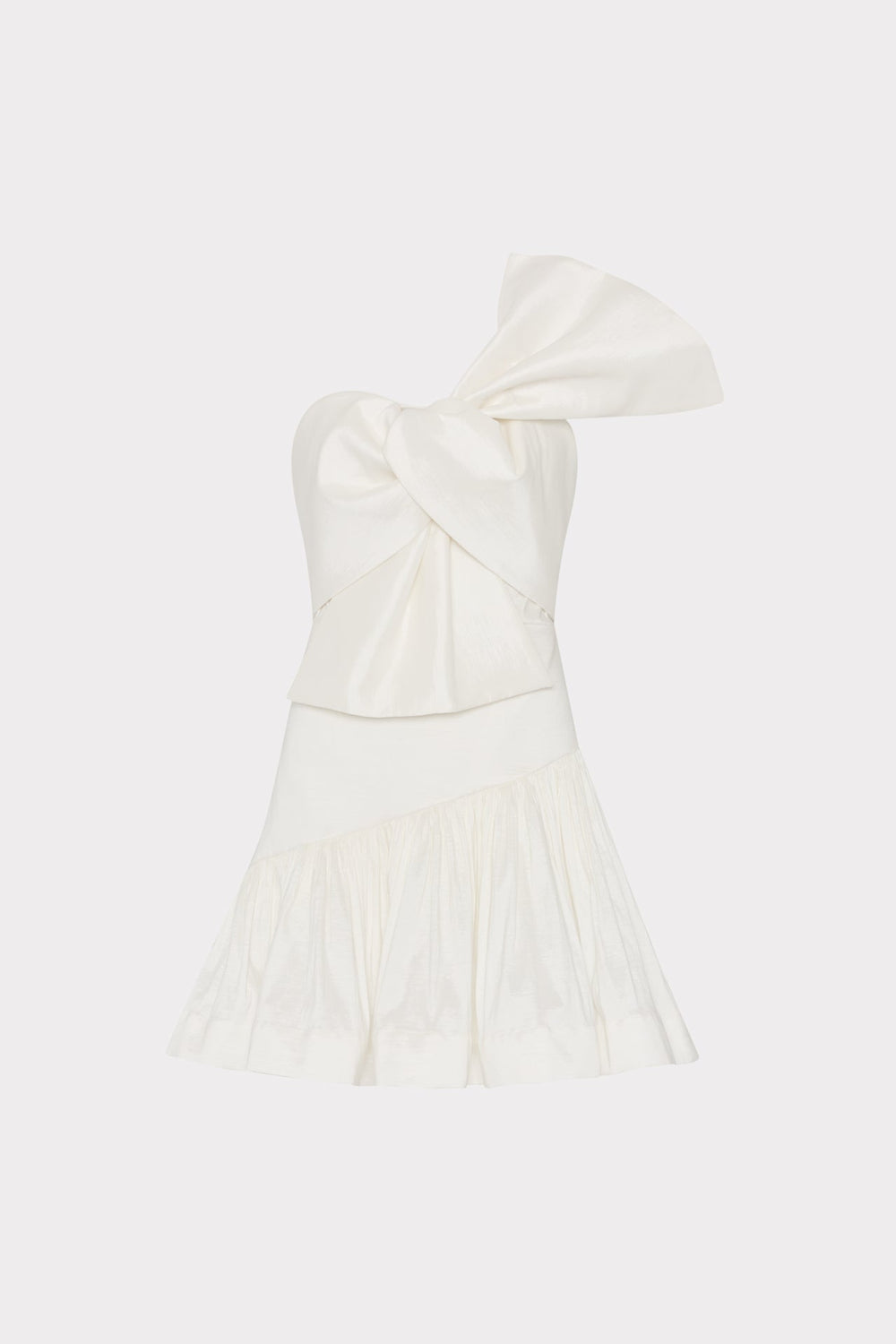 Harley Bow Taffeta Mini Dress Ecru | Milly Women