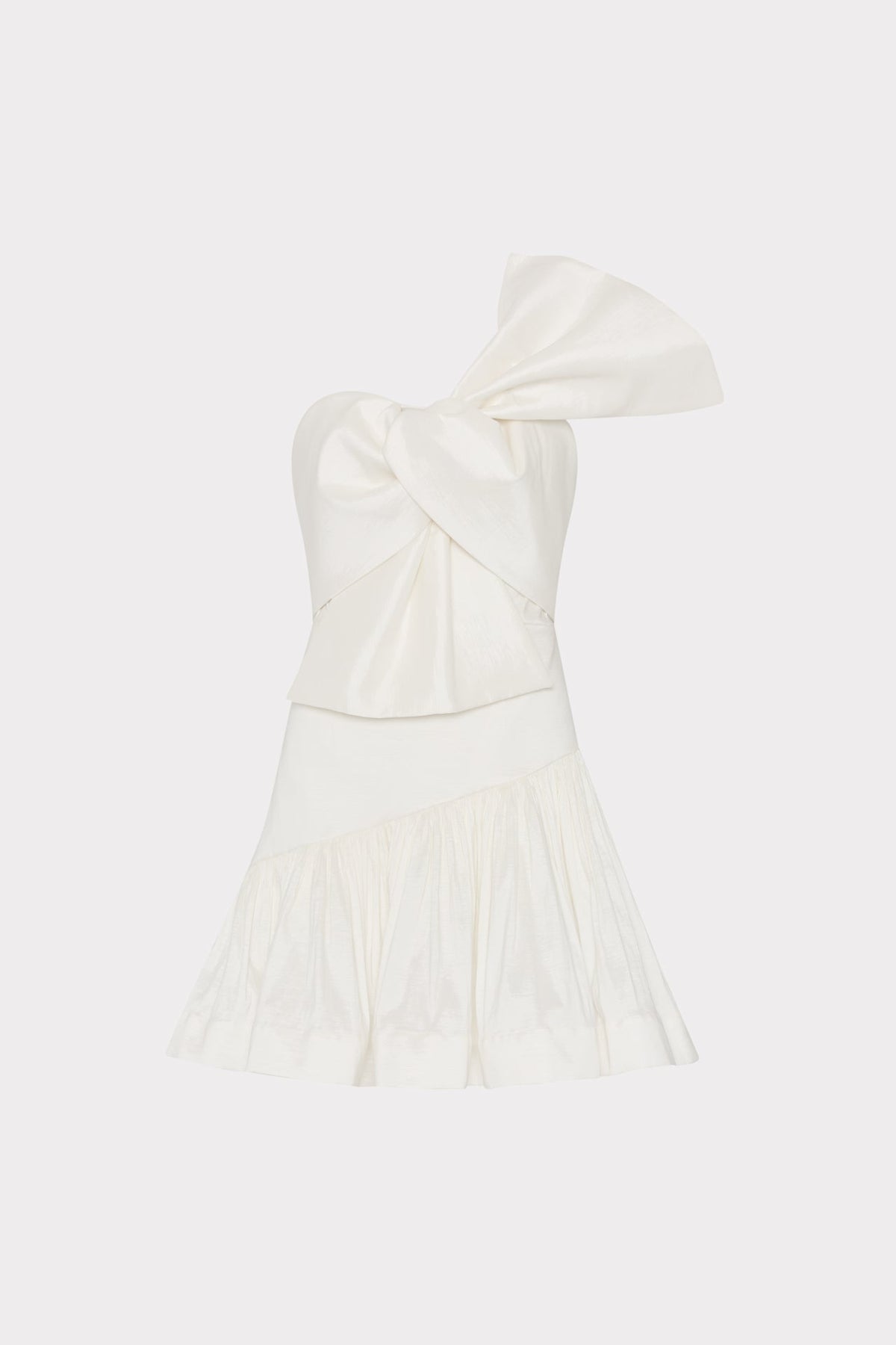 Harley Bow Taffeta Mini Dress Ecru | Milly Women