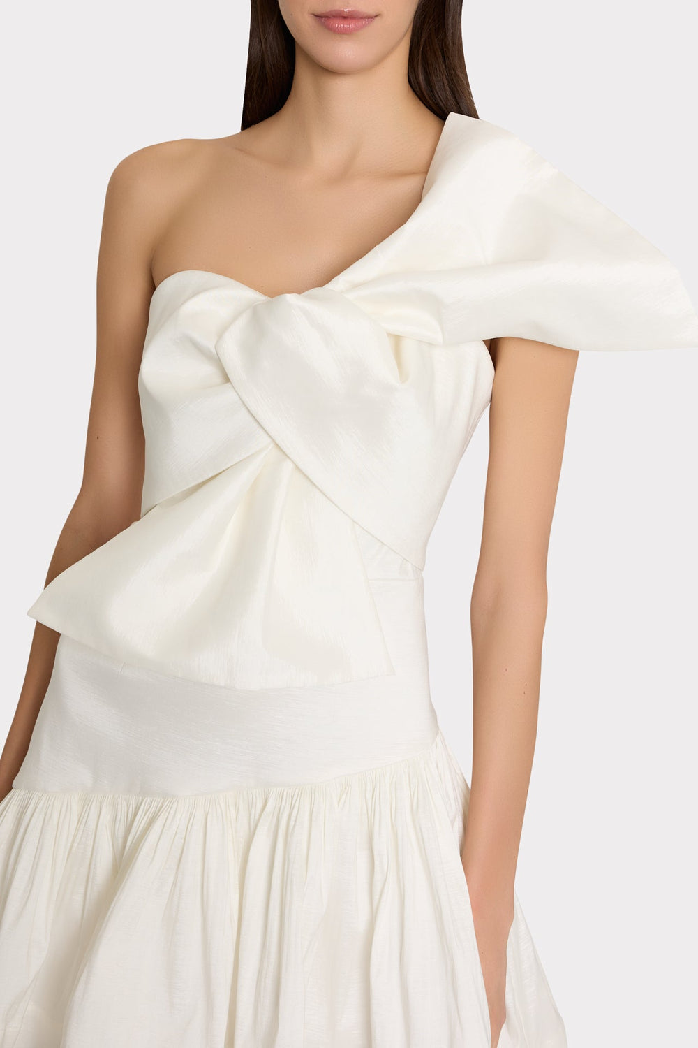 Harley Bow Taffeta Mini Dress Ecru | Milly Women