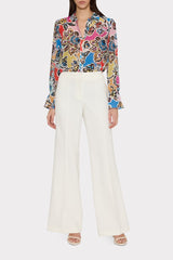 Lacey Rainbow Oasis Blouse Black Multi | Milly Women