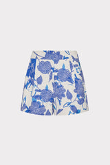 Brushwork Floral Linen Short Blue Multi | Milly Women