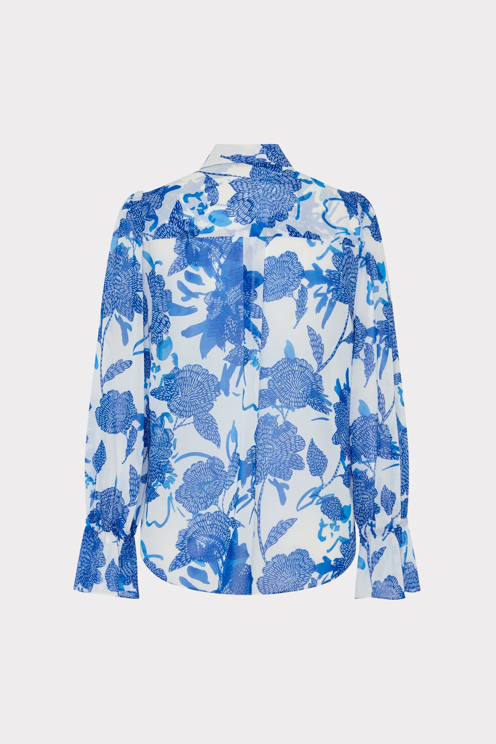 Lacey Brushwork Floral Blouse Blue Multi | Milly Women