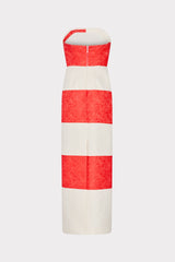 Orion Stripe Jacquard Dress Red/White | Milly Women