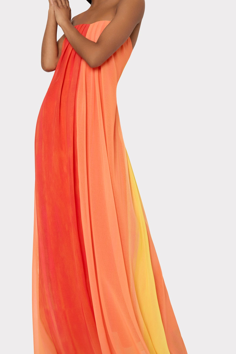 Sunset Stripe Strapless Dress Coral Multi | Milly Women