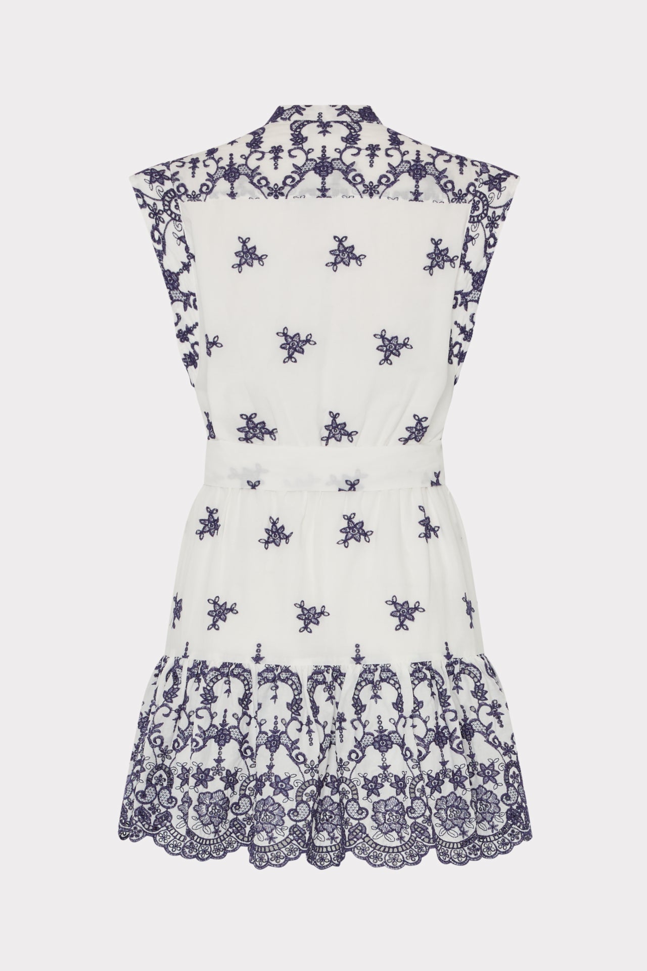 Neelie Floating Petals Eyelet Mini Dress White/Blue | Milly Women