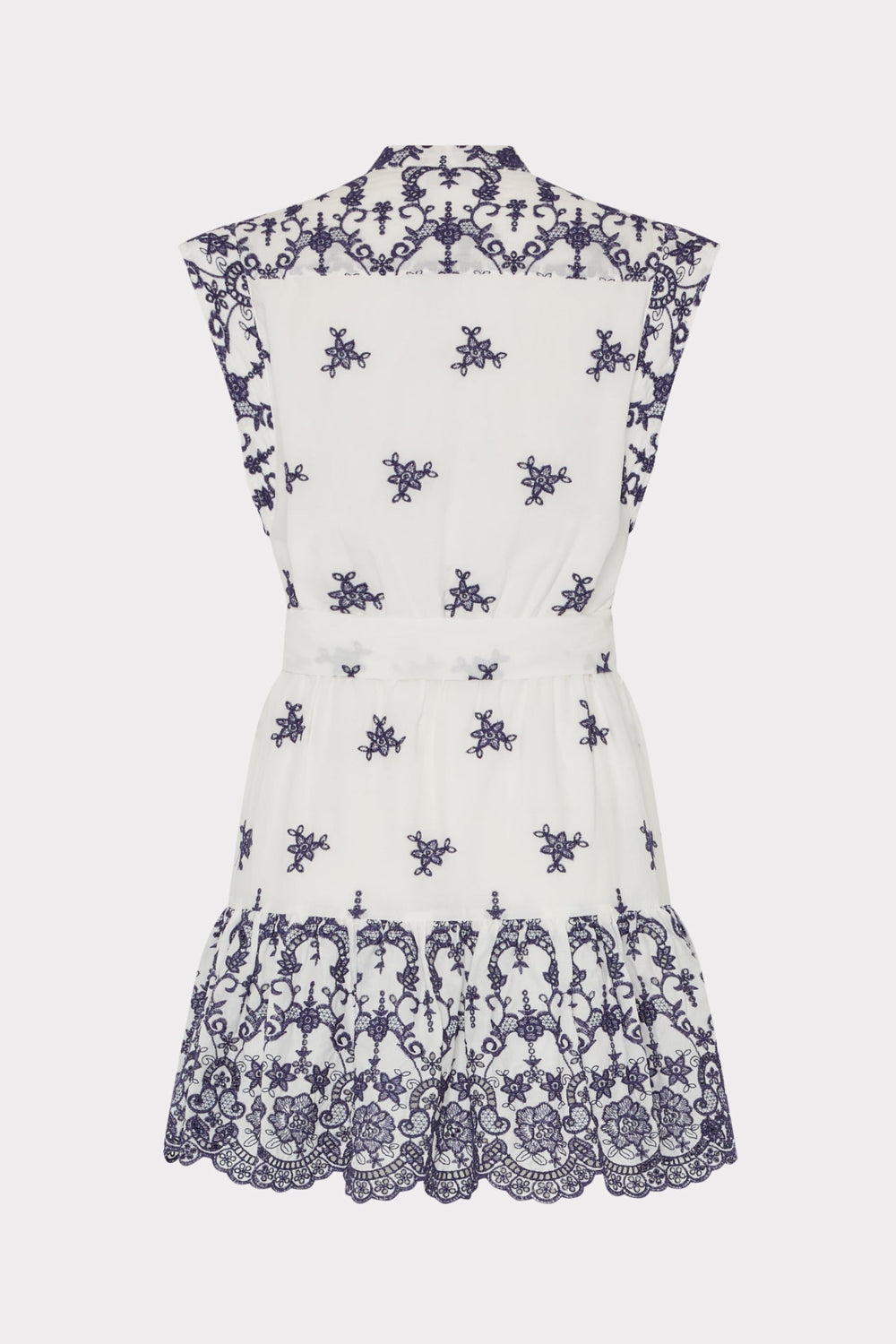 Neelie Floating Petals Eyelet Mini Dress White/Blue | Milly Women