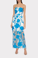 Magnolia Grand Fleur Embroidered Lace Dress Blue/White | Milly Women
