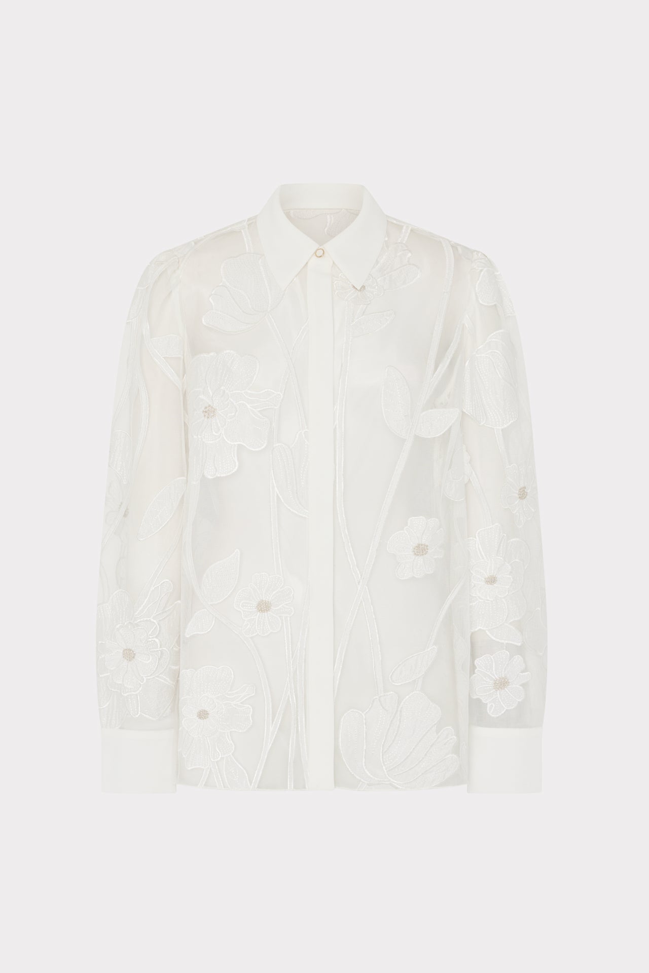 Ashton Grand Fleur Embroidered Top White | Milly Women