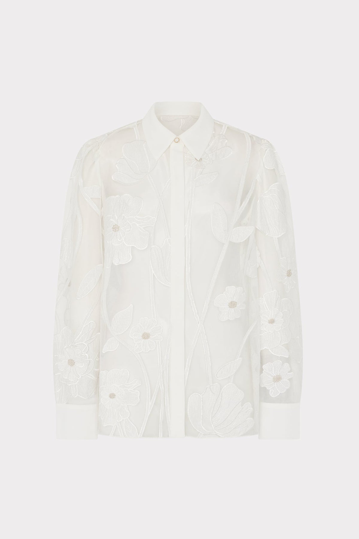 Ashton Grand Fleur Embroidered Top White | Milly Women