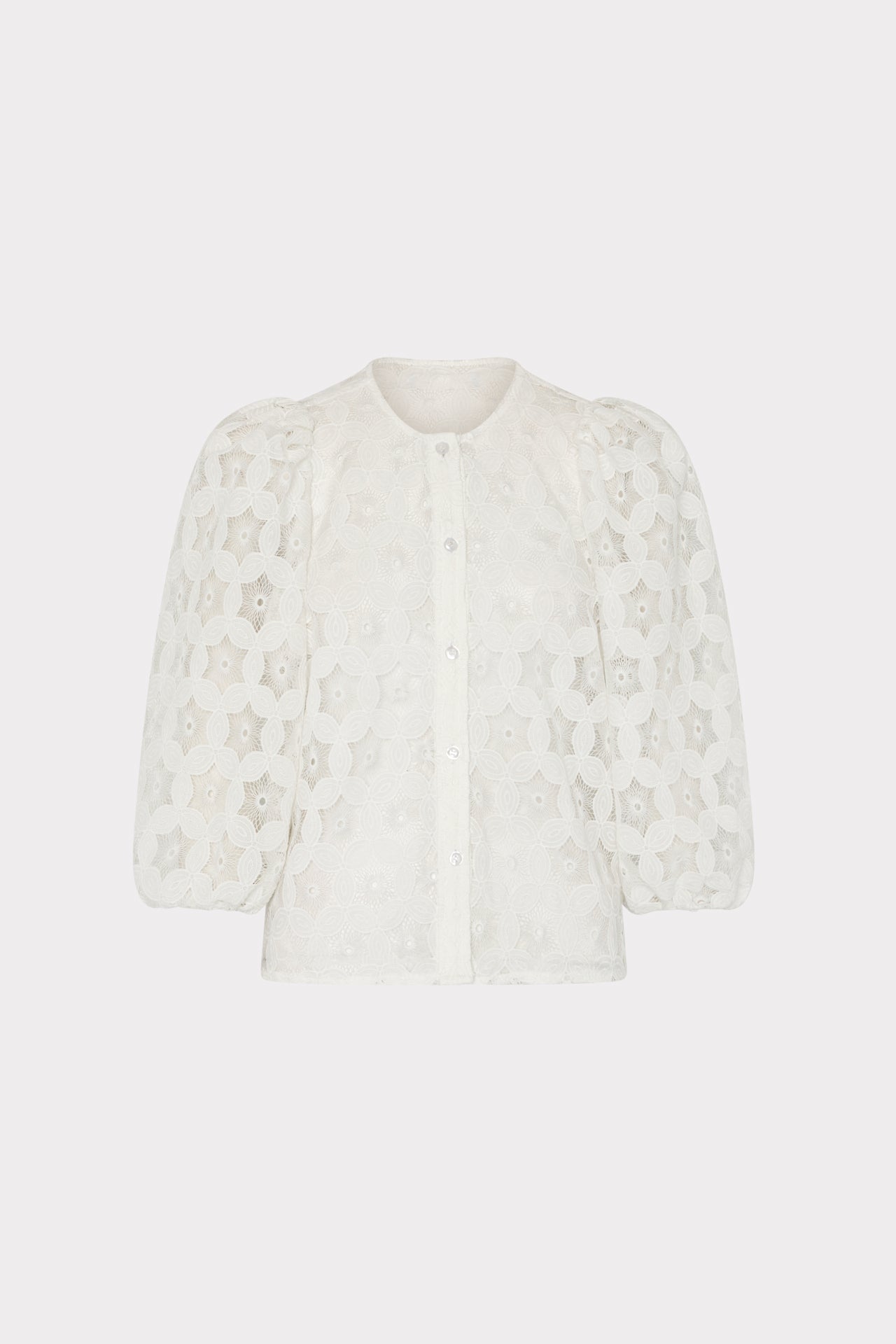 Nannie Circular Embroidery Eyelet Top White | Milly Women