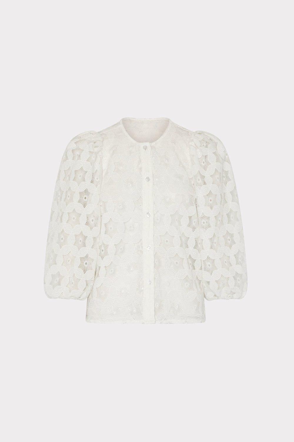 Nannie Circular Embroidery Eyelet Top White | Milly Women