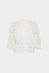 Nannie Circular Embroidery Eyelet Top White | Milly Women