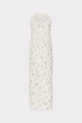 Kait Fleur Paillette Midi Dress White | Milly Women